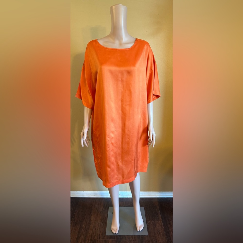 Marc Roberts One Size Fits Most Orange Silk Dress